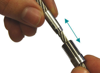 Thread the cone onto the wire